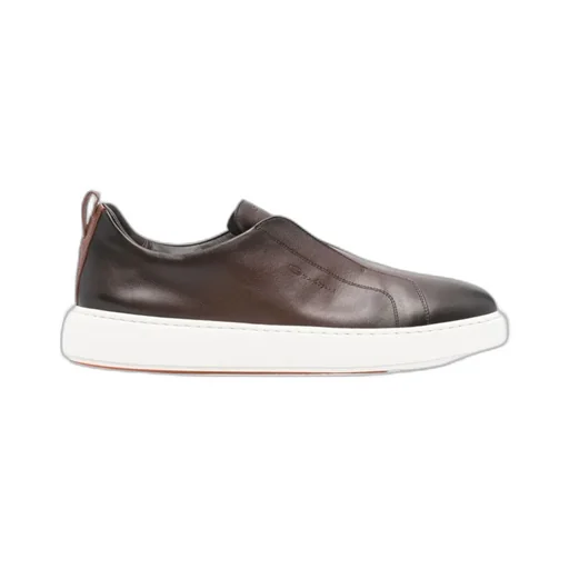 Logo Embossed Round Toe Sneakers