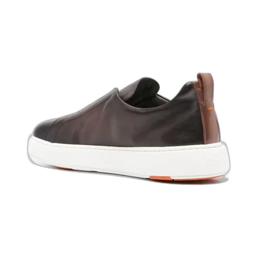 Logo Embossed Round Toe Sneakers
