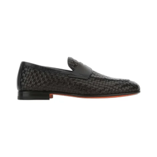 Almond Toe Woven Penny Loafers