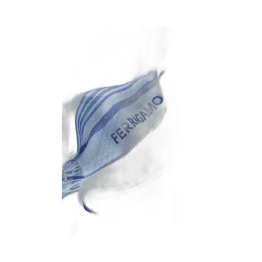 Logo Striped Wool Scarf