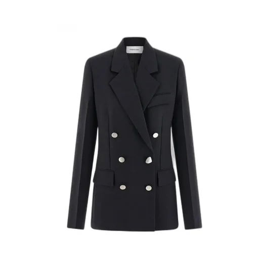Wool Double-Breasted Suit Coat