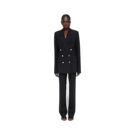Wool Double-Breasted Suit Coat