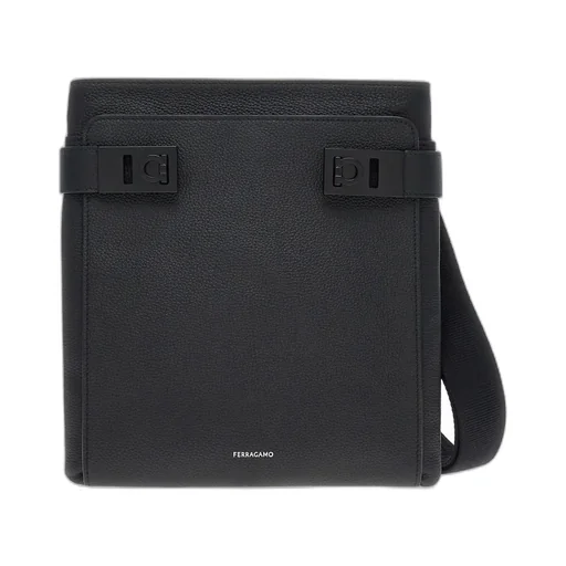 Gancini-Lock Logo Printed Shoulder Bag
