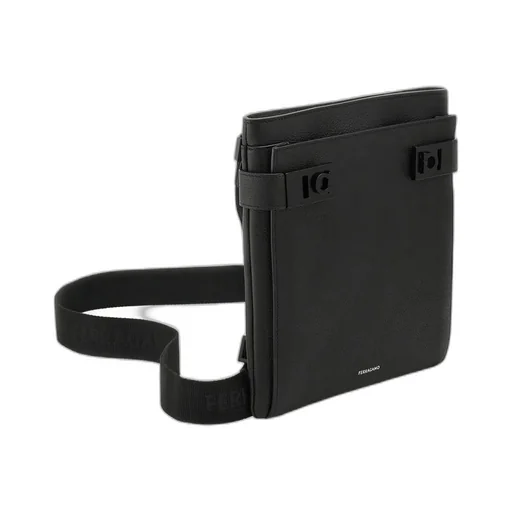 Gancini-Lock Logo Printed Shoulder Bag