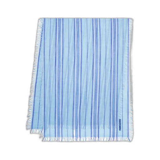 Logo Striped Wool Scarf