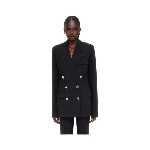 Wool Double-Breasted Suit Coat