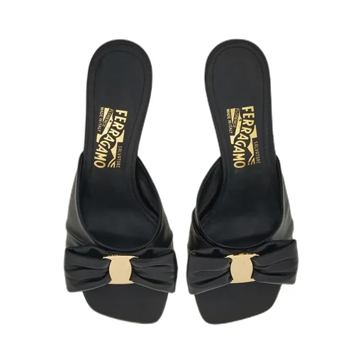 Padded Vara Square-Open Toe Mules