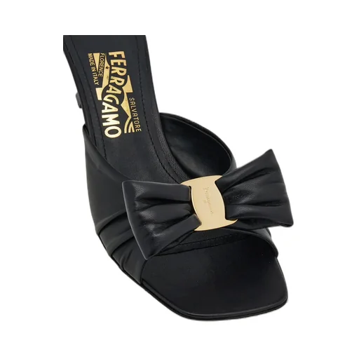 Padded Vara Square-Open Toe Mules