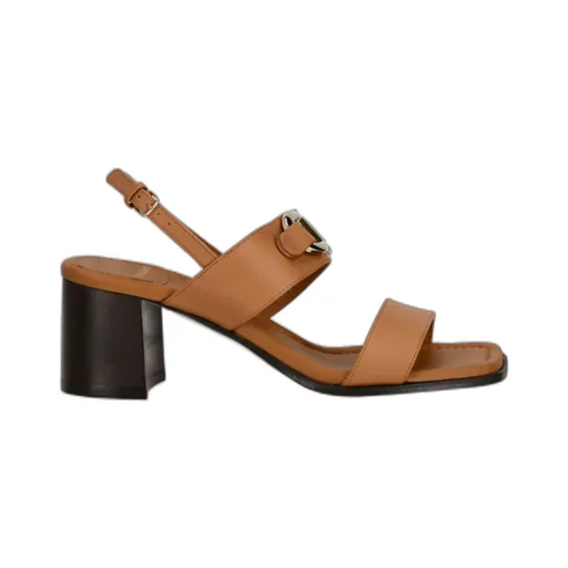 Gancini-Buckle Square-Toe Sandals