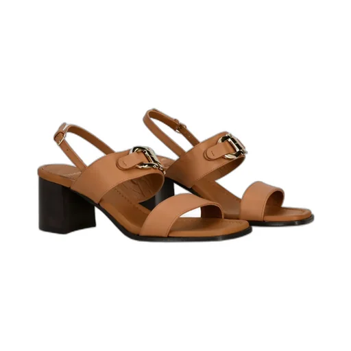 Gancini-Buckle Square-Toe Sandals