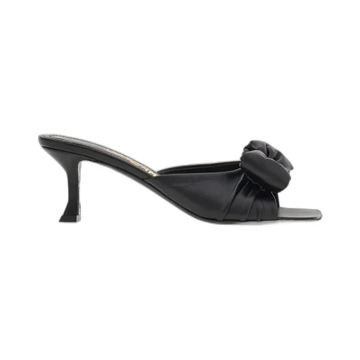 Padded Vara Square-Open Toe Mules
