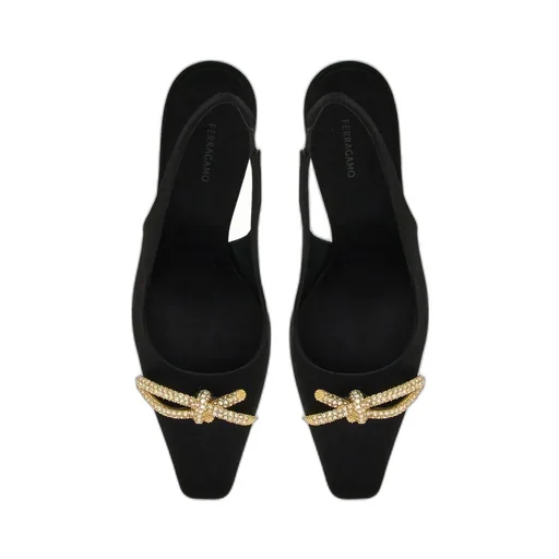 Bow-Tie High-Heeled Slingbacks