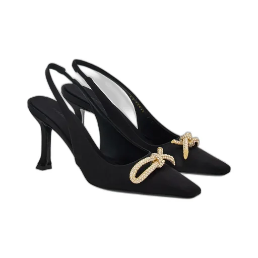 Bow-Tie High-Heeled Slingbacks