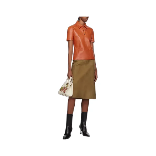 A-Line Leather Skirt