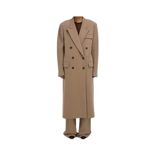 Long-Sleeved Double-Breasted Coat