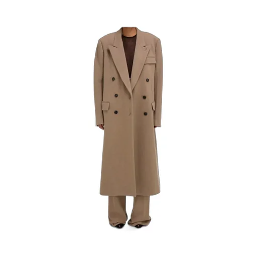 Long-Sleeved Double-Breasted Coat