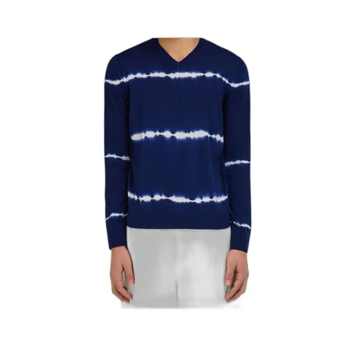 Tie Dye Wool V-Neck Pullover