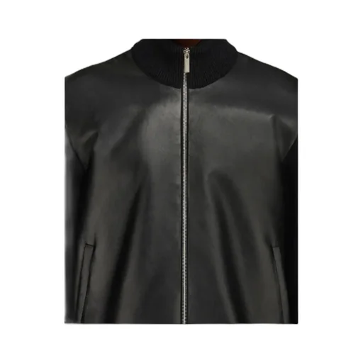Bomber Jacket In Leather And Wool