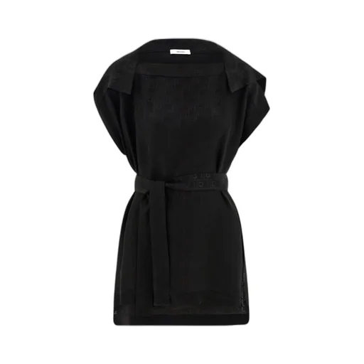 Gancini-Print Belted Blouse