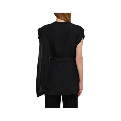 Gancini-Print Belted Blouse