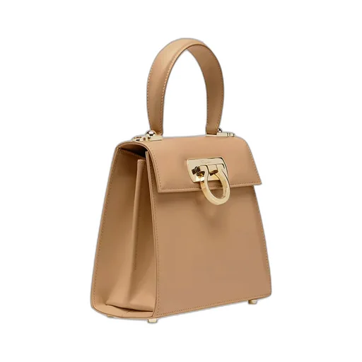 Logo Gold Button Handbag