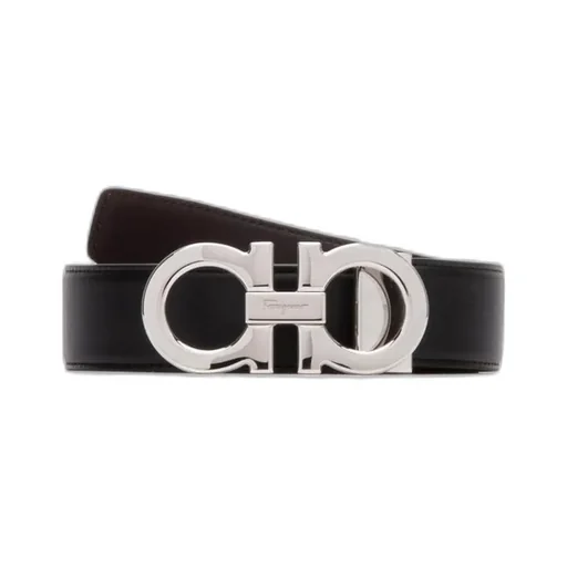 Double-Sided Adjustable Gancini Double Buckle Belt