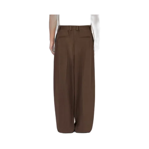 Wide-Leg Pleated Trousers