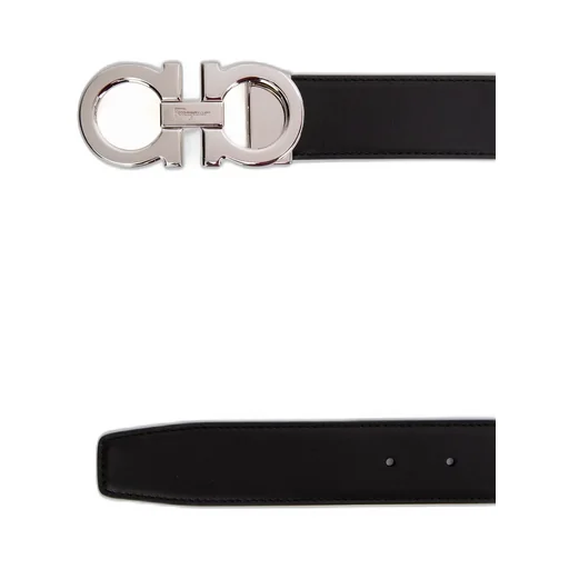 Double-Sided Adjustable Gancini Double Buckle Belt