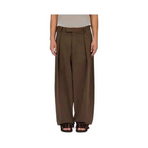 Wide-Leg Pleated Trousers