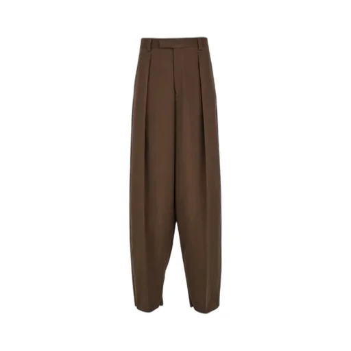 Wide-Leg Pleated Trousers