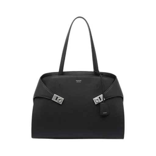 Hug Top-Zip Leather Shoulder Bag