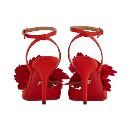 Flower Embellished High Heel Sandal