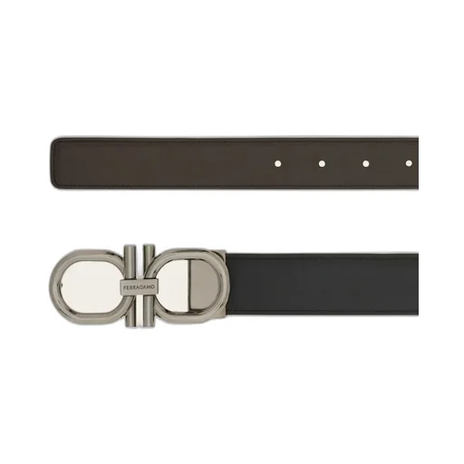 Gancini-Buckle Leather Belt