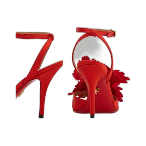 Flower Embellished High Heel Sandal