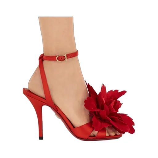 Flower Embellished High Heel Sandal