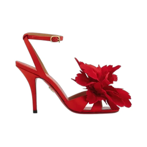 Flower Embellished High Heel Sandal