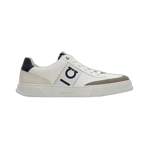 Logo-Embroidered Leather Sneakers