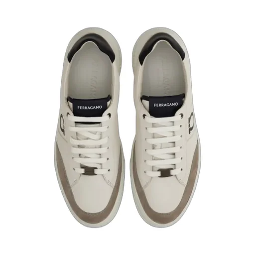 Logo-Embroidered Leather Sneakers