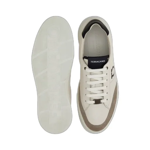 Logo-Embroidered Leather Sneakers