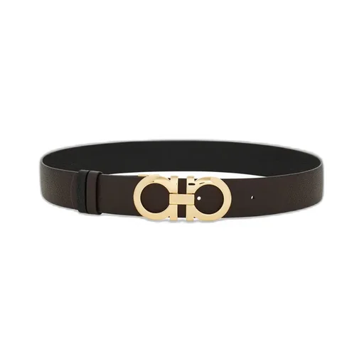 Gancini-Buckle Leather Belt