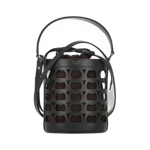 Logo Printed Cut Out Bucket Bag