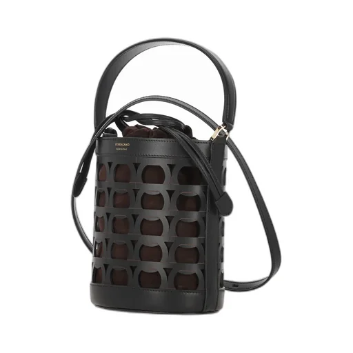 Logo Printed Cut Out Bucket Bag