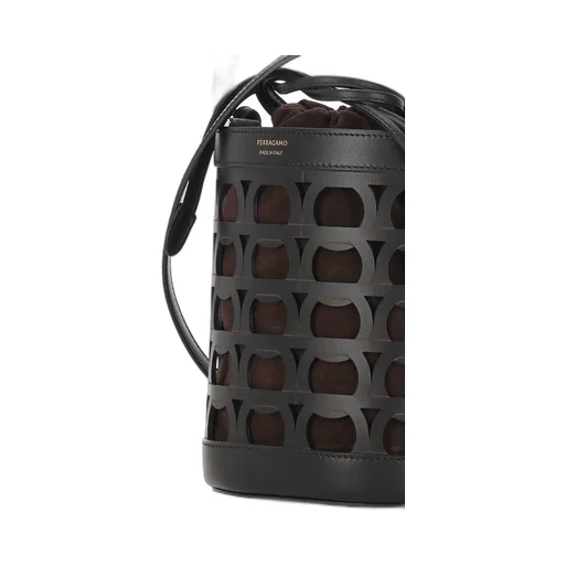Logo Printed Cut Out Bucket Bag