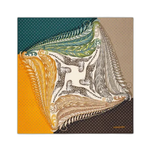 Paisley-Leopard Print Silk Scarf