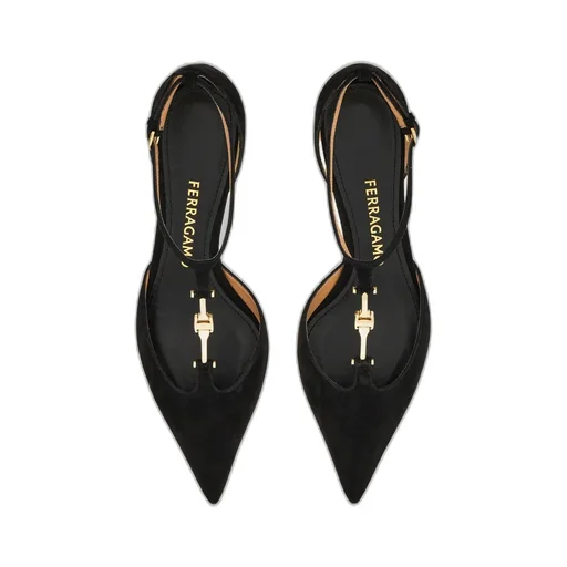F Buckle T-Strap Pump