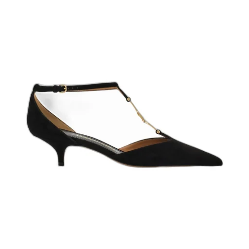 F Buckle T-Strap Pump