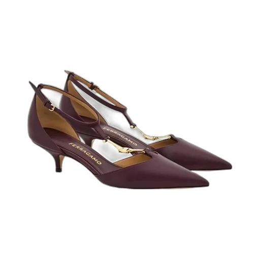 F Buckle T-Strap Pump
