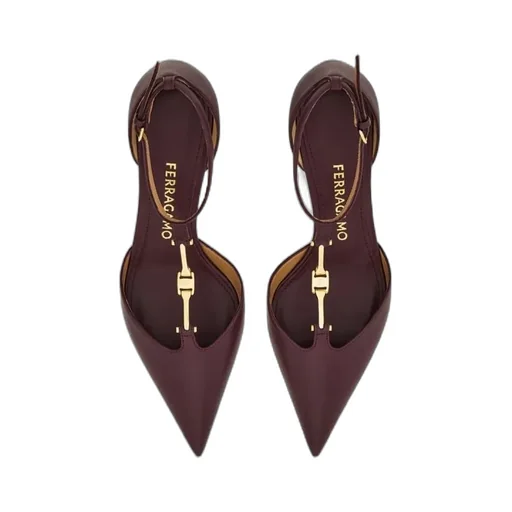 F Buckle T-Strap Pump