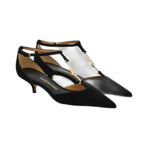 F Buckle T-Strap Pump