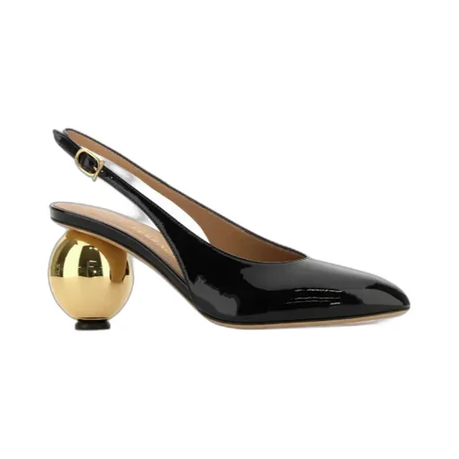 Spherical Heel Slingback Pumps